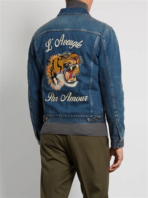 gucci denim jacket white|gucci denim jackets for men.